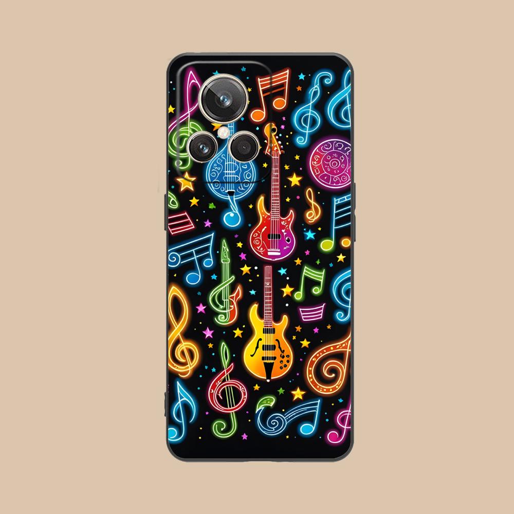

Musical Note Staff Mobile Phone Case for Realme 15 14 13 12 11 10 9 Pro Plus T i Lite 5G Colorful Printing Cover Cover Luxury realme 15