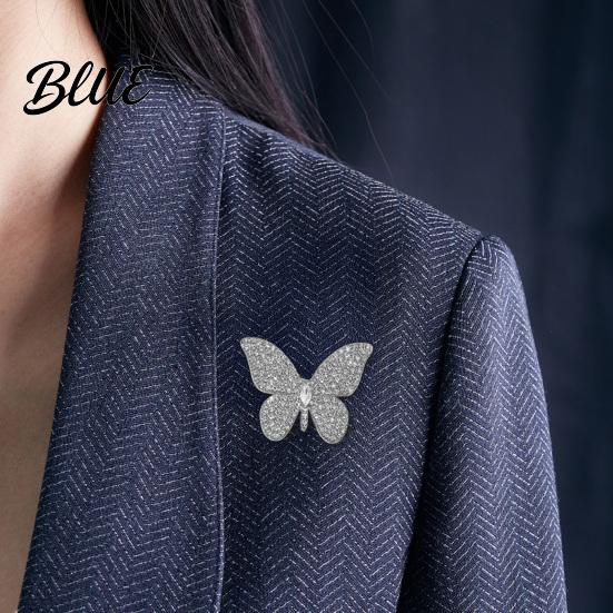 Anti-rust Brooch Pin Butterfly Design for Women Rhinestones Inlaid Women