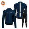 Mens Thermal Fleece Long Sleeve Cycling Jersey Set Winter Bike Riding Apparel With Optional Bib Shorts