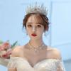 Fashion Elegant Korean Gold Color Crown Hair Accessories Luxury Crystal Tiara For Women Wedding Headdress Bridal Hair Jewelry