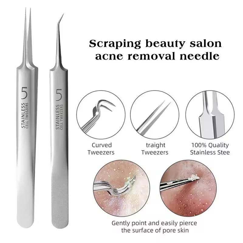 Acne Blackhead Removal Needles Kit Black Spot Blemish Pimple Removal Needle Deep Cleansing Tool Face Skin Care Stainless Steel