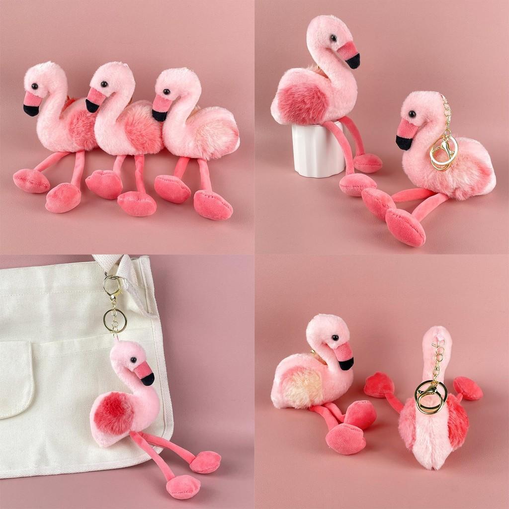 Pink Plush Firebird Toy Soft Filled Doll Keychain Backpack Pendant Decoration