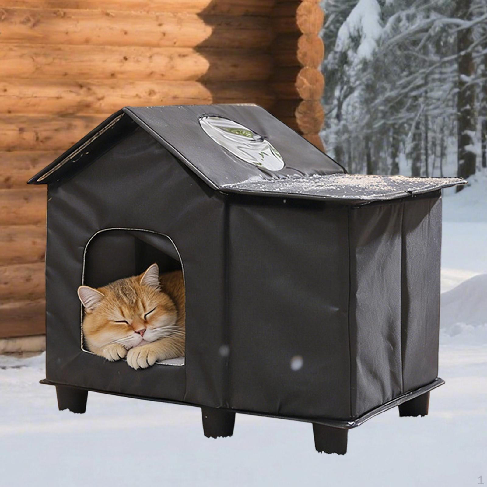 

Cat House Supplies Outdoor Protection Convenient Warm for Winter Oxford Cloth Gifts Outside Multi
