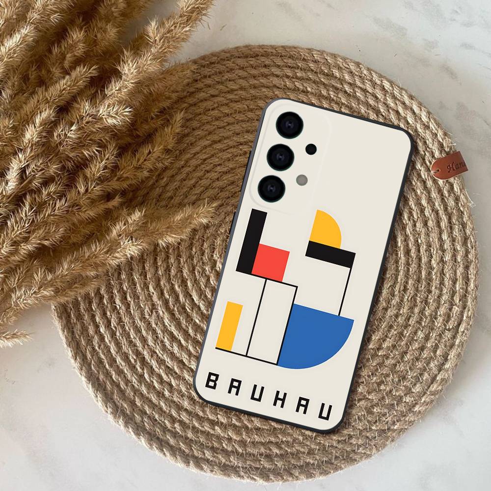 Geometric Bauhaus Art Phone Case For Samsung S25,S24,S21,S22,S23,S30,Ultra,S20,Plus,Fe,Lite,Note,10,9,5G Black Cover