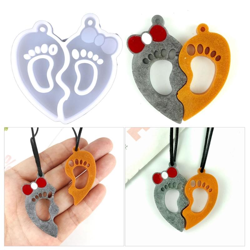Foot Silicone Resin Mold,Foot Epoxy Resin Casting Mold for DIY Crafts Car Pendant Jewelry Making Keychain Silicone Mold