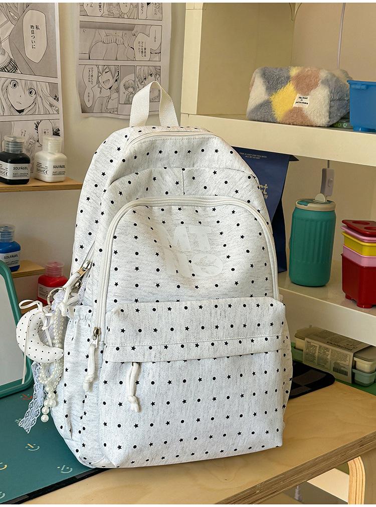 Schoolbag Sakura Milk Soft Mist Light Yellow Star Trail Round Chapter Schoolbag Korean Ins Refreshing Summer Sweet Sister Travel Class Backpack