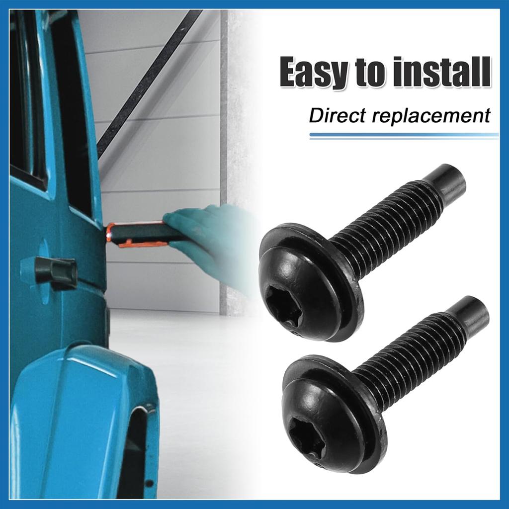 8pcs Hard Top Torx Screws Bolts for Jeep Wrangler JK 2007-2018 Extra Long Automotive Replacement Bolts Stainless Steel Black Item Replacement