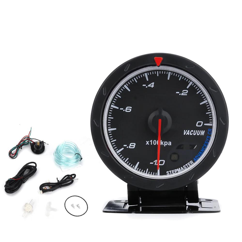 60MM Racing Auto Vacuum Gauge Meter Black Face With White Lighting Car Vacuum meter with sensor