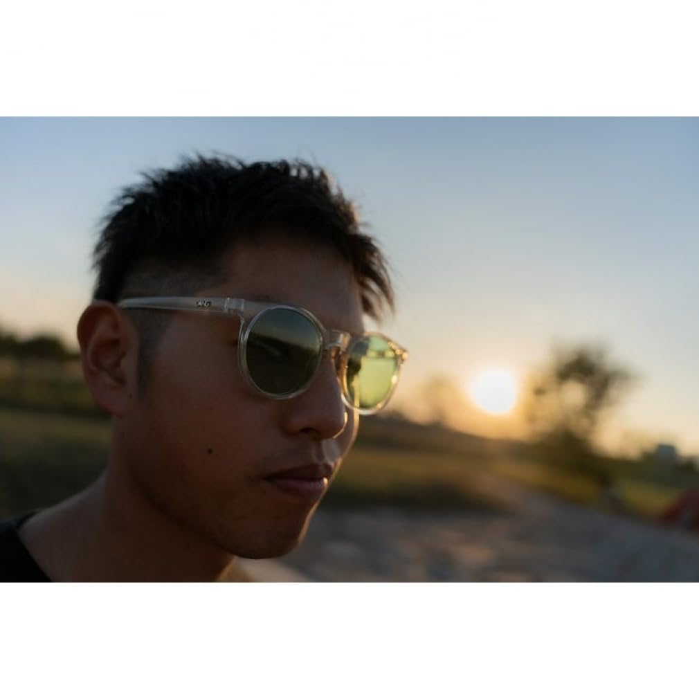 Dang Shades Sunglasses ATZ Crystal Clear Opal Green Polarized