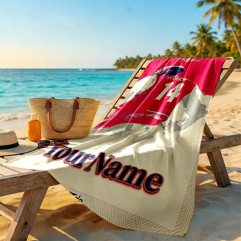 Arsenal Customized Name Beach Towel High Absorbency & Quick-Dry