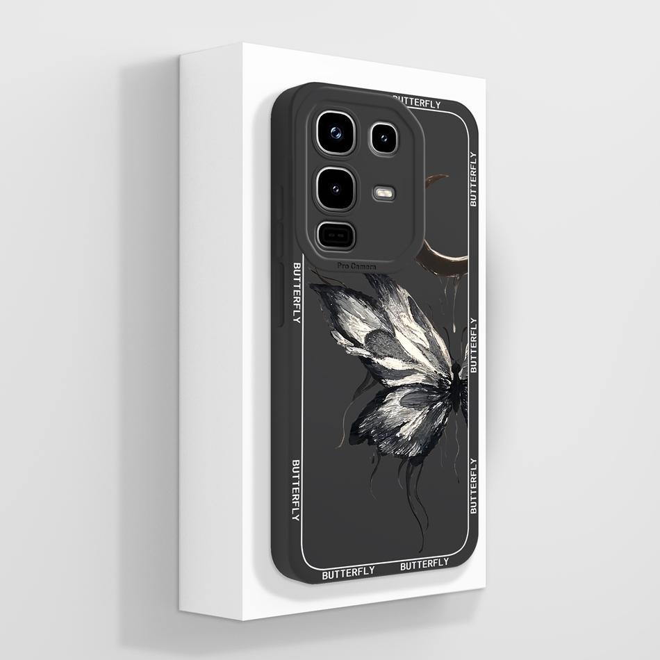 

For infinix Note 50 Pro Plus Phone Case For Note 50S 50X Luxury Butterfly Soft Liquid Silicone Full Coverage Anti Drop Bumper infinixNote50S