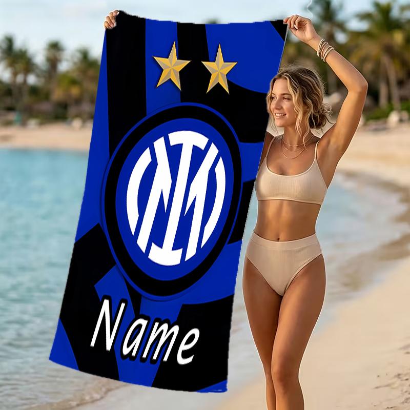 Customizable personalized beach towels Inter Milan themed designs.Suitable for the beach, yoga, sports;ideal as beach accessories