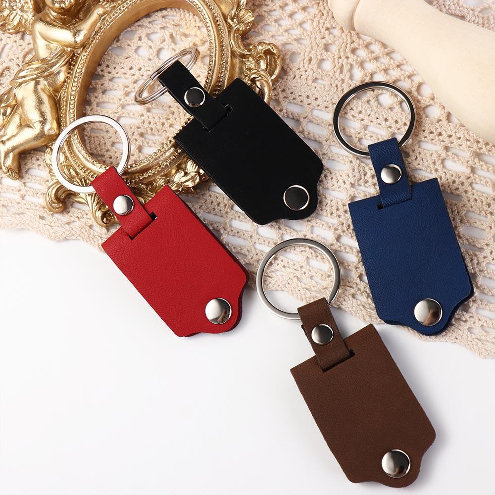 PU Leather Key Chains DIY Car Key Ring Rings Charm Bag Photo Keyring  Christmas