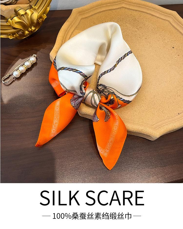 French Elegant High-end Silk Scarf Women's Spring Versatile Mulberry Silk Scarf Ins Temperament Light Luxury Small Silk Scarf