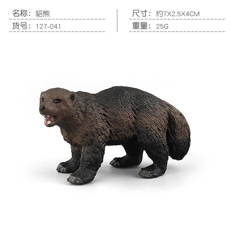Simulation Forest Animal Set Model 10-Piece Fox Mink Bear Beaver Piglet Desktop Static Ornament Toy Batch