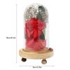 Glasabdeckung Künstliche Rose Blumendekoration Ornament für Valentinstag Geschenk Heimdeko