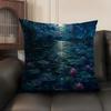 Monet Water Lilies Oil Painting Cushion Cover Linen Organic Fabric DoubleSided Printing Sofa Breathable Home Decor Pillow Case