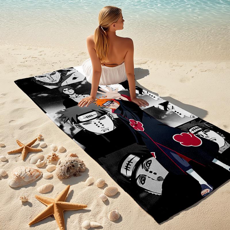 Japanese Anime Cartoon NARUTO Famous Uzumaki Naruto  Beach Towel Outdoor Camping Beach Towel for Vacation Swim Outdoor Pool Absorbent Bath Towel Y14