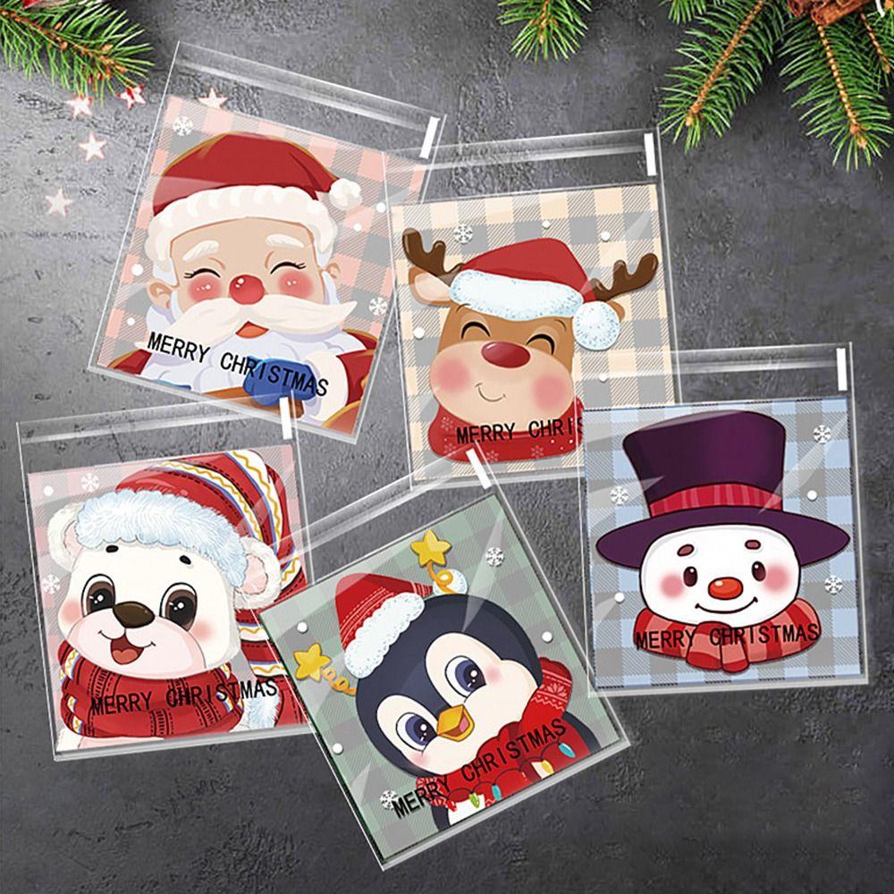 Mixed Pattern OPP 7*7+3cm Christmas Birthday Bags New Snack Packaging Pouch  Party Supplies