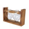 Innovative Flower Pot with Vintage Wooden Frame Transparent Tabletop Vase Home Decoration(2