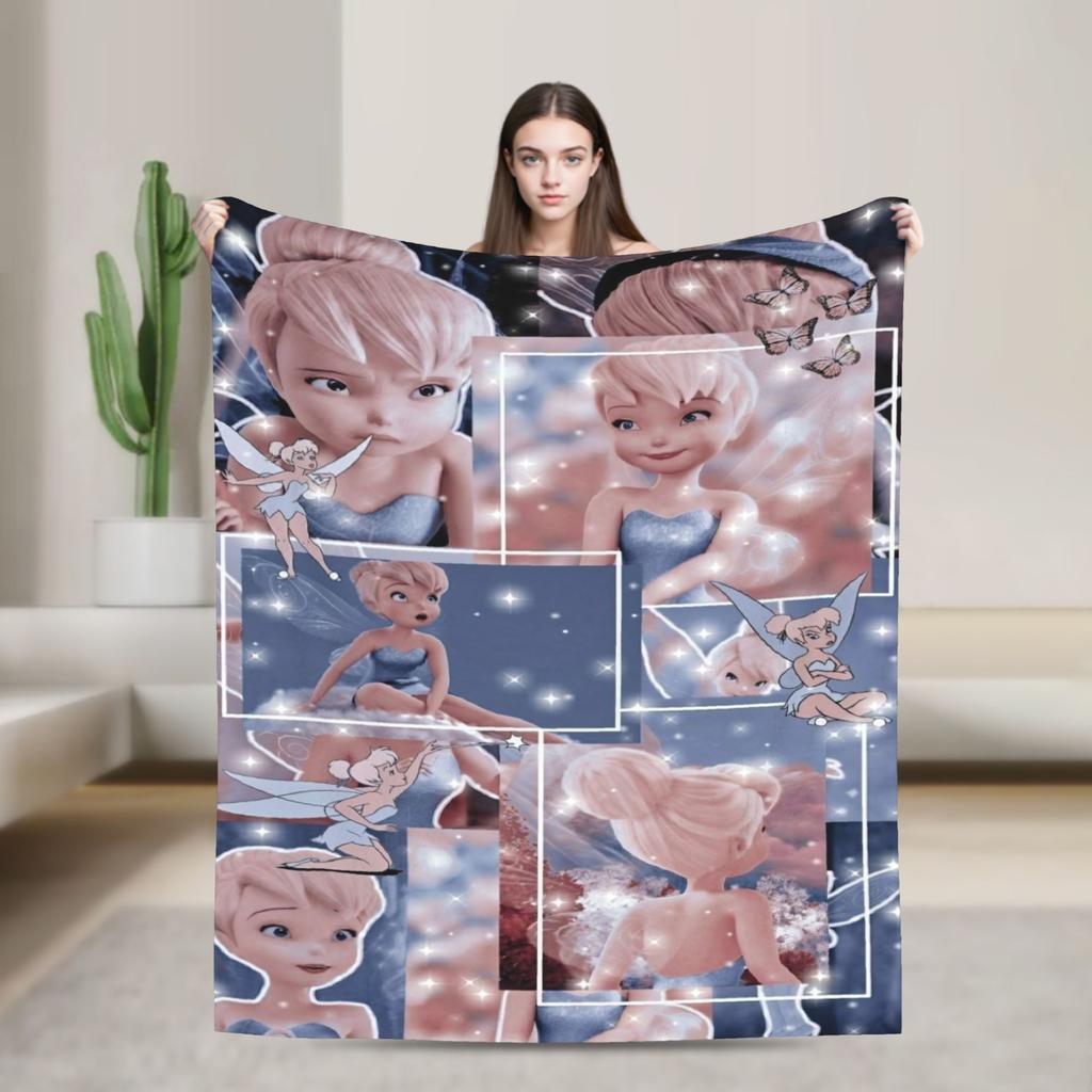 Peter Pan Tinker Bell Blanket  Wool Awesome Warm Throw Blankets for Bedding Lounge  Winter