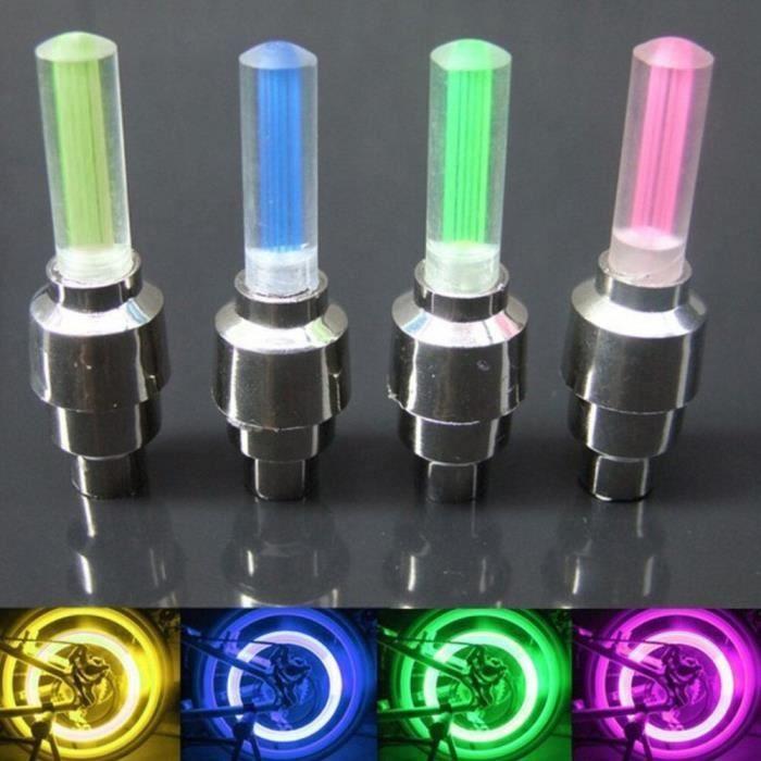Tire Valve for Car, Bicycle, Motorcycle, LED Flash Light, Wheel Valve Cap, Good Quality Light, 2 P YELLOW -WGHY1709