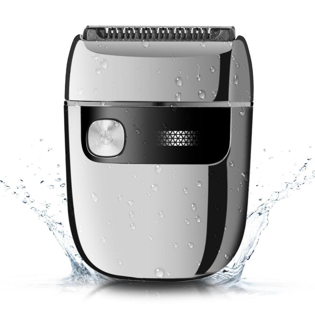 Hatteker Men's Portable Electric Shaver - Single Blade Compact Beard Trimmer with Whitening Function IPX5 Waterproof
