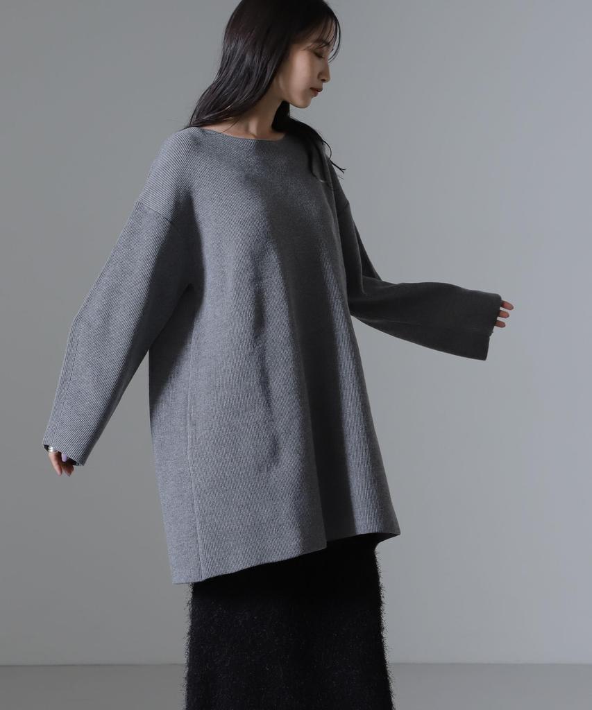 Nano Universe Mini Knit Size F Women's Dress, 020, Gray, 673-4219314