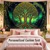 Baum des Lebens (68) Themen-Wandteppich, individuell mit Namen und Text, personalisierter Hänge-Wandteppich für Schlafzimmer, Wohnzimmer-Dekoration