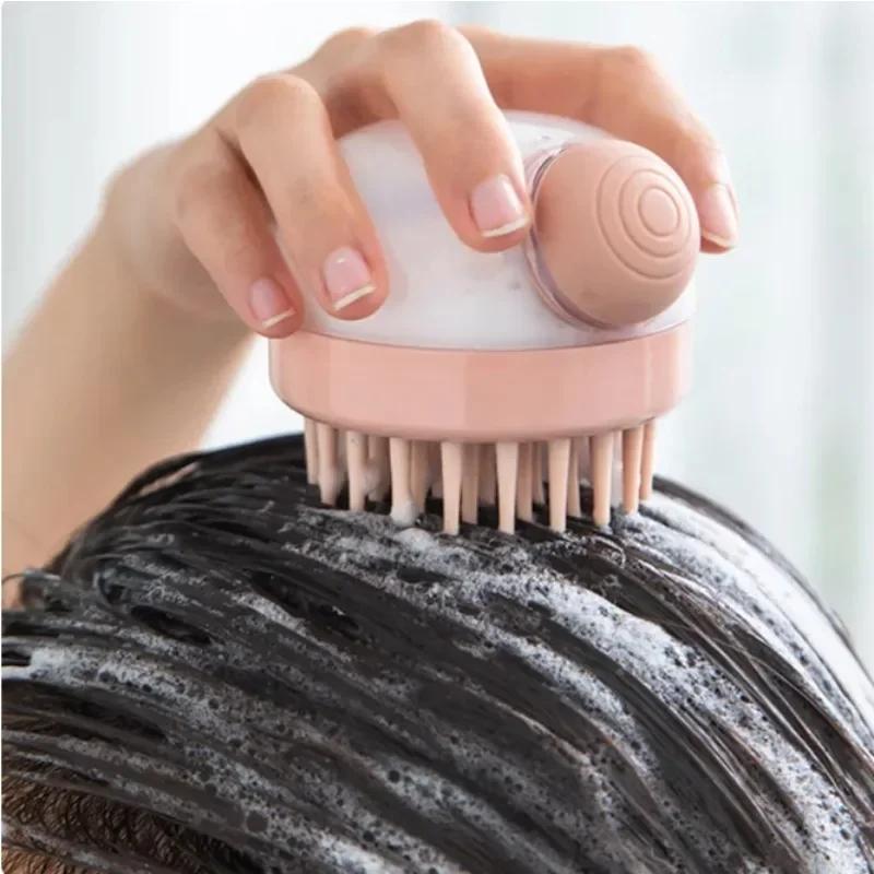 Body Scalp Massage Brush Silicone Shampoo Brush Hair Wash Comb Adding Liquid Shampoo Brush Silicon Body Scrubber Massage Brush
