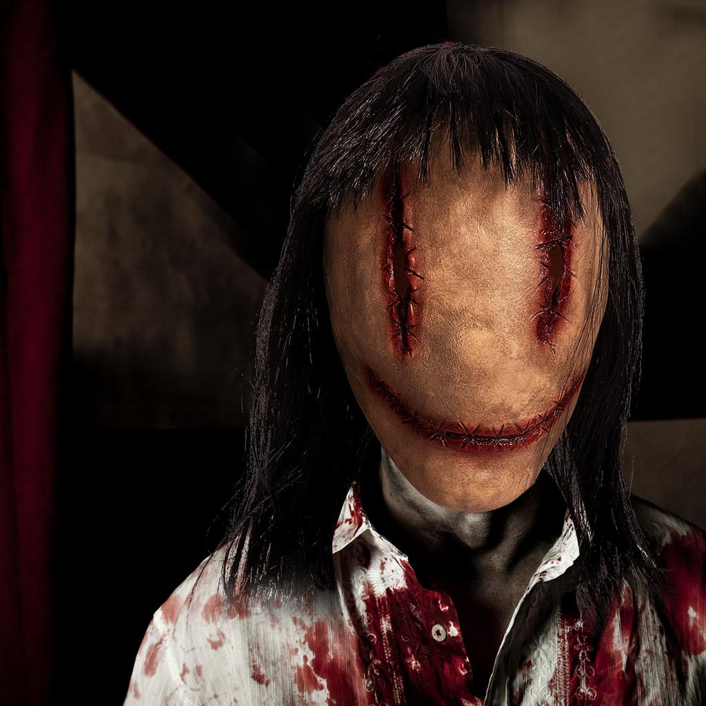 Halloween straszny uśmiech maska zabawki azja pół twarzy przebranie na karnawał maska zabawki