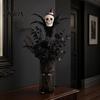 Halloween Wall Decorations Decoration, Skull Pumpkin Vase Insert, Gothic Ghost Feather Flower Theme Decor Arrangement, Spooky Dark Centerpiece