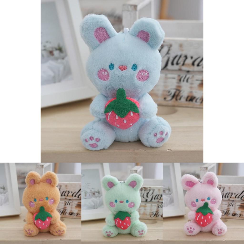 Plush Cute Adorable White Rabbit Keychain Creative Fruit Bunny Plush Toy Girls For
