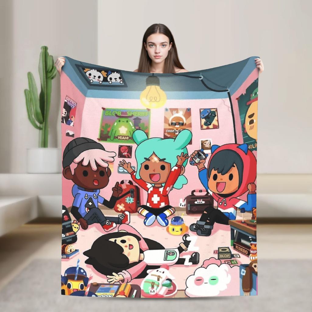 Toca Life World Blanket Quality Soft Warm Throw Blanket Winter Boy Girl Couch Chair Sofa Bed Pattern Bedspread