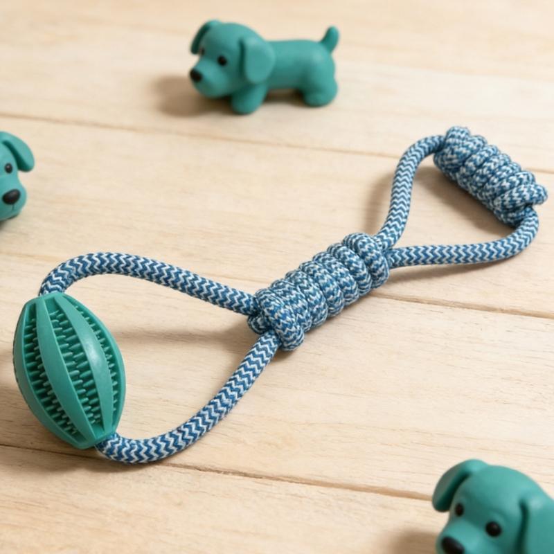 Pet Treat Dispenser Interactive Dog Chewing Toy Wear Resistant Cotton Rope Chewing Toy For Dog Puppy Teeth Health