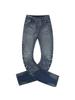 Calças Jeans Masculinas Retro Americanas Lavadas Micro-Flare: Calças Retas Afuniladas, Botões, Pregas