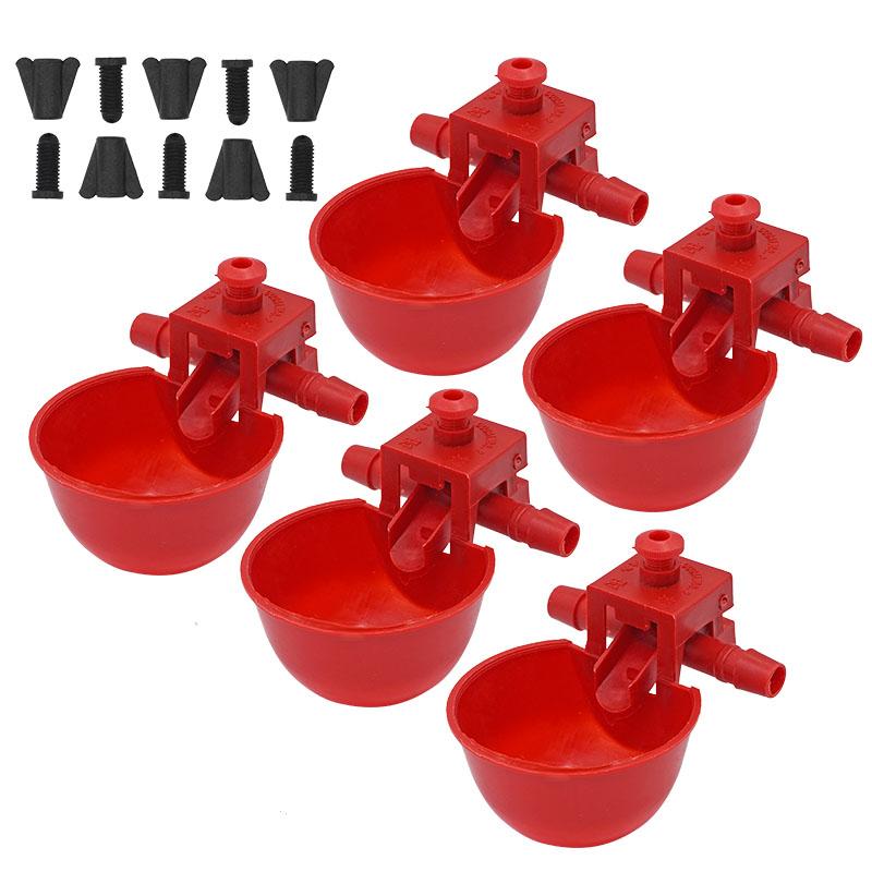 

5/10sets Chicken Water Bowl Hens Quail Birds Drinking Bowls Water for Chicken Coop Chick Nipple Drinkers Poultry Farm Animal