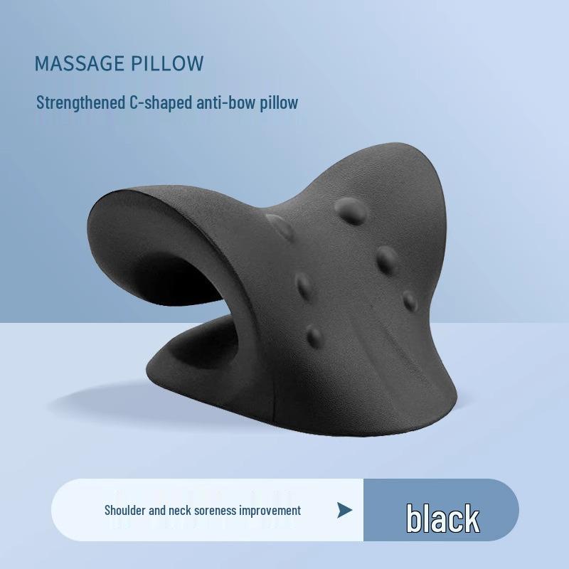 C-shaped Neck and Shoulder Massager: Cervical Spine Support & Acupressure Pillow for Relaxation and Posture Correction