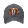 Cavalier King Charles Spaniel Spodnie Dżinsowe Czapka z Daszkiem Codzienna Czapka Baseballowa Regulowana Czapka Letnia Unisex Czapki Baseballowe