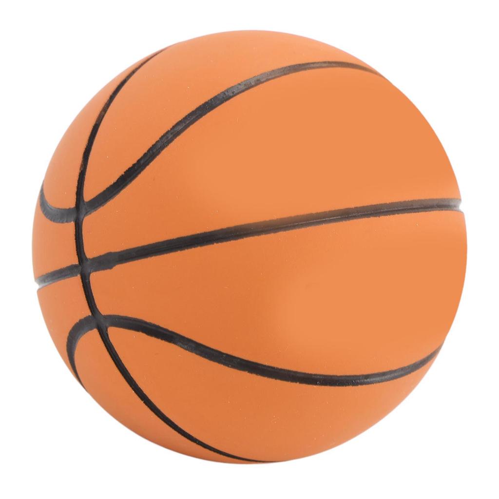Basketball Toy Stress Relief High Elasticity Portable Rubber Play Ball for Pet Interaction Desktop Ornament Brown
