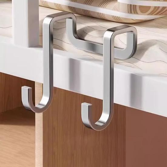 Over Cabinet Door Hook Stainless Steel Door Hanger for Closet Kitchen Cabinet Wardrobe Dorm Bathroom