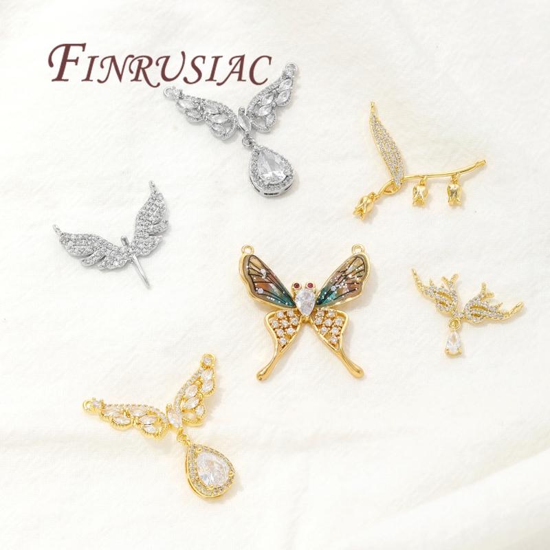 18K Real Gold Plated Connectors For Jewelry,Butterfly Charms For Jewelry Making Pendant For Needlework,DIY Necklace Accessories