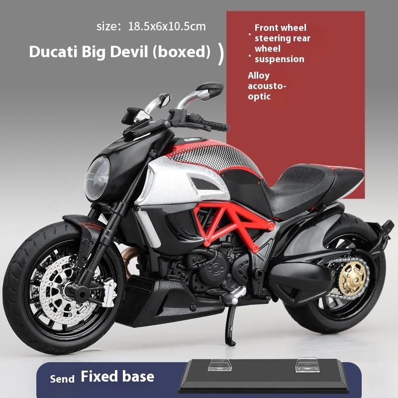1/12 Scale Ducati Diavel Model Alloy Motorcycle Diecast Model Children's Toy Kids Gift Birthday Present for Boys Display Model