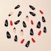 Glossy Red Black Almond Press on Nails Long Lasting Safe Material Waterproof False Nails for Women Nail Art Decoration