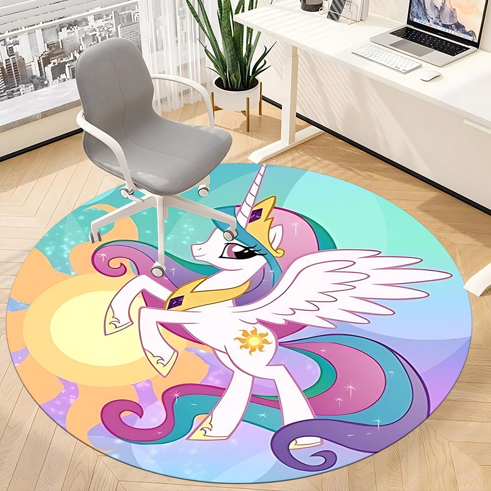 1pc Unicorn Fantasy Wings Chair Carpet for Office, Indoor Non Slip Washable Polyester Fiber Carpet, Mat For Office, Machine Washable