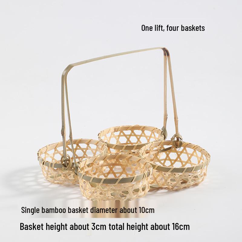 Handgeflochtener Bambus-Siebkorb für Dim Sum und Desserts - Ideal für die Präsentation von Gebäck und chinesische Verlobungstafeln