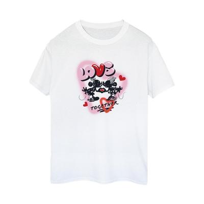 Womens/Ladies Love Together Mickey & Minnie Mouse Boyfriend T-Shirt