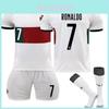 Premium White 7 C.ronaldo Football Kit Set With Original Socks 2022 World Cup Edition