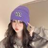 Letter Wool Hat Korean Version Versatile Knit Hat for Women Fashion Autumn and Winter Warm Face Showing Small Ear Protection Cold Hat Trendy