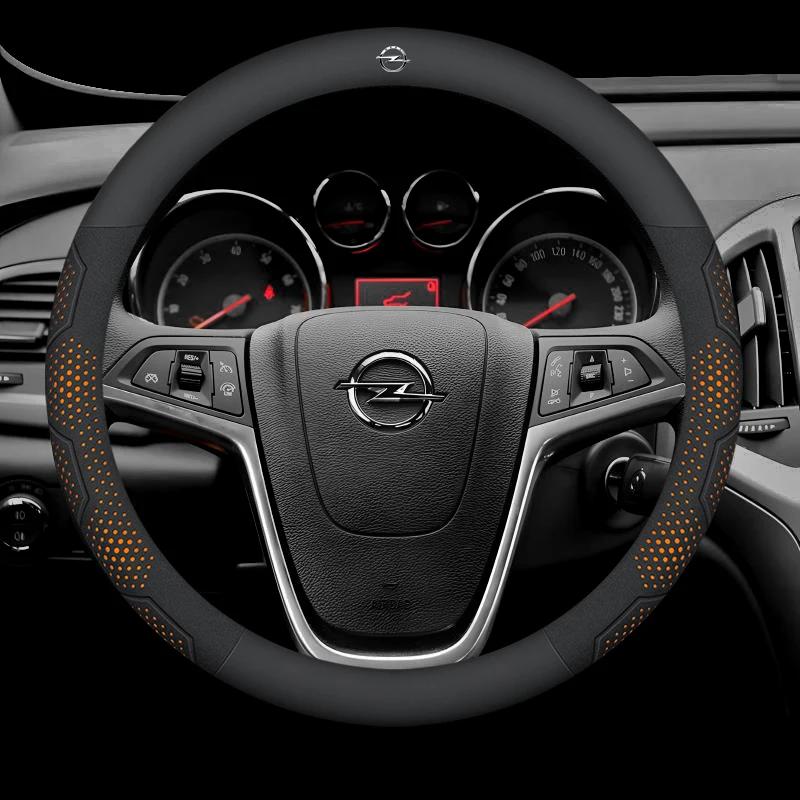 Car Steering Wheel Cover For Opel OPCline Astra Corsa Grandland Insignia Mokka Vectra GTC Tigra Vivaro Zafira Auto Accessories